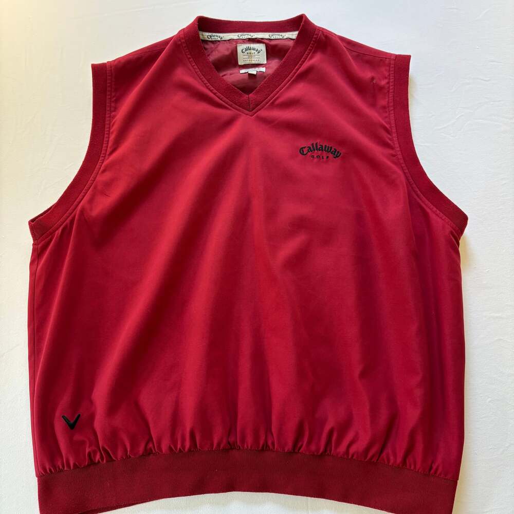 Callaway Golf Vest, Men’s Size Large,Red Polyester